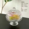 Cuenco de Fruta de Cristal con Pie Alto Cuenco de Fruta de Alta Apariencia Plato para la Hora del Té Plato de Postre Cuenco para Sopa Dulce Cuenco para Postre Plato Creativo