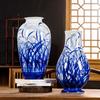 Pintado a Mano Puramente Martín Pescador de Caña Azul y Blanco Porcelana Nuevo Estilo Chino Cerámica Jarrón Adornos Decorativos Entrada Cerámica Jarrón Decorativo