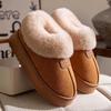 Zapatillas de Invierno para Mujer 2026 Estilo Nuevo de Algodón con Cubre-Talón, Forradas de Felpa, Cálidas, de Suela Gruesa, Antideslizantes, Adecuadas para Usar en Exteriores, Zapatos de Algodón para Nieve, Zapatos de Algodón Peludos