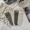 Meias Femininas de Meia-Cança com Laço Estilo Lolita Primavera/Verão Oh Songmu Meias de Algodão Empilhadas Estilo Japonês