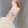Pulseira Borboleta Imitação Água Marinha Design Nicho Ins Nova Pulseira Cristal Branco Pedra da Lua Presente de Aniversário Melhor Amigo
