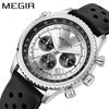 Reloj MEGIR al por mayor para hombre, multifuncional, ultrafino, estilo de negocios, correa de silicona, impermeable, con calendario luminoso