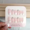 Venta Directa Personalizada de Fábrica Uñas Cortas, Medias y Largas para Manicura, Uñas Portátiles de Fototerapia Hechas a Mano, Pegatinas para Uñas, Estilo de Lujo Accesible 24 Piezas