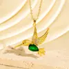 Diseño de Nicho Transfronterizo Europeo y Americano Collar de Pájaro Innovador Personalizado con Colgante de Animal Colorido Incrustado de Diamantes Joyería