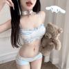 Estilo Japonés Niña Lencería Femenina Dibujos Animados Kuromi Top Tubo Delgado Sin Aros Relleno Anti-Caída Conjunto de Sujetador Bro