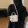 Moda Transfronteiriça 2025 Super Tendência Versátil Nicho Bolsa de Palha Nova de Alta Qualidade Estampada Bolsa Transversal Feminina