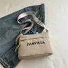 Bolso de Hombro de Pana con Cordón de Letras Nuevo 2026 para Mujer, Bolso Cruzado Casual Multicapa para el Trabajo, Bolso Cuadrado Pequeño de Moda con Correa Ancha