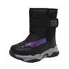 Botas de neve infantis transfronteiriças, forradas com pelúcia de inverno, espessadas e quentes, botas infantis para meninas de cano médio, sapatos de algodão, sapatos de algodão casuais para atividades ao ar livre