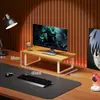 Prateleira de Armazenamento para Mesa, Suporte para Monitor de Computador, Organizador de Teclado, Suporte para Laptop