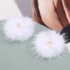 Bola grande de visón acuático de color de 4 cm con cabeza colgante, bola de peluche hecha a mano, pendientes colgantes, accesorios para pendientes