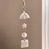Estilo Ins Carrillón de Viento de Botella Flotante Llavero de Teléfono Colgante Pequeño Medusa Estrella Correa para Bolso Decoración Versátil para Mujeres