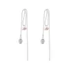 Brincos Longos com Franjas de Pérolas Artificiais Estilo Barroco, Moda Coreana, Modernos e Elegantes, Acessórios de Orelha Minimalistas e Gracioso