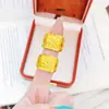 Anillo Clásico para Hombre de Aleación de Cobre Tienda de Oro con el Carácter '', Anillo Cuadrado Vintage de Imitación Oro, Versátil para Uso Diario de Negocios