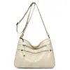 Bolsas Femininas Transfronteiriças para Meia-Idade e Idosos 2026 Nova Moda Versátil Couro Macio Pequena Bolsa Quadrada Tendência Casual Feminina Bolsa Transversal