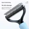Peine Desenredador Profesional para Perros y Gatos, Rastreador de Acero Inoxidable para Pelo Enredado, Herramienta de Aseo Minimalista para Mascotas de Pelo Largo
