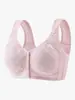 Sujetador Inalámbrico de Cierre Frontal para Mujeres de Mediana Edad y Mayores, Cómodo, Transpirable, Tallas Grandes, Anticaída, Copas de Soporte, Sujetador Deportivo