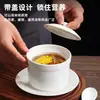 Panela de Cerâmica para Ensopado com Tampa para Uso Doméstico, Adequada para Cozinhar em Banho-Maria Ninho de Pássaro e Ovos, Pequena Panela de Ensopado Estilo Shaxian