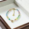 Pulsera Colorida de Dopamina de Perla Natural de Agua Dulce y Piedra Natural con Cuentas para Mujer Primavera y Verano Lujo Ligero de Alta Gama Joyería de Pulsera