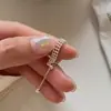 Anillo de Cadena Suave de Empalme con Cuentas Deslizables de Plata de Ley S925 para Mujer, Anillo Abierto Ajustable Minimalista Estilo Ins para Apilar