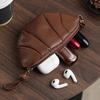 Bolsa Croissant Estilo Coreano Ins com Textura Única, Bolsa Dumpling, Porta-Moedas de Grande Capacidade, Bolsa Simples de Cor Sólida para Armazenamento