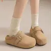 Populares Sapatos Birkenstock de Sola Grossa 2026 Primavera Novos Retro Versáteis Sapatos Femininos com Bico Fechado e Aumento de Altura Oculto, Sapatos Casuais da Moda