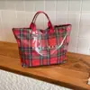 Bolso de Mano Popular Transfronterizo 2026 Nuevo Modelo Transparente Simple de Gran Capacidad Bolso de Mano Retro Cuadros Bolso para Mujer
