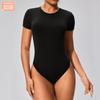 Mono de camiseta interior de manga corta con hebilla oculta Ropa deportiva ajustada para la cadera Ropa de yoga SSKIMSk Ropa moldeadora
