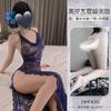 Estilo Irmã Real Dormila Decote Halter Fino Transparente Vazado Suspensório Decote Halter Roupa Íntima Sexy Corrente Sexy Fenda Alta