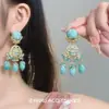 Nuevos Pendientes Huecos de Estilo Chino Nacional de Moda para Modificar el Rostro, Pendientes de Estilo Largo Retro de Gama Alta Frescos y Elegantes