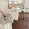 Conjunto de Chaleco y Falda Corta para Niñas, Estilo Coreano Verano Nuevo Top sin Mangas y Pantalones Cortos tipo Workwear Conjunto de Dos Piezas, Elegante