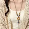 Nuevo collar de cerámica de estilo étnico chino con estrella de mar y concha para mujer, accesorio vintage largo para el cuello para verano, cadena para clavícula de playa