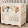 Caja de Almacenamiento Móvil para Juguetes Infantiles Tapa abatible Extra Grande Artefacto Organizador Gran Capacidad Ropa Edredón Caja de Almacenamiento Plegable