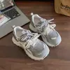 Zapatos de Papá Gruesos y Feos-Lindos de Imitación de Cuero para Mujer, Nuevo Estilo de Principios de Primavera, Cintura Delgada, Doble Cordón, Aumentadores de Altura, Zapatos Deportivos Casuales Ligeros