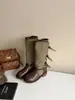 2026 botas largas de nuevo estilo versátiles moda casual punta redonda zapatos de mujer en negro, café y café claro estilo coreano para adultos