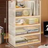 Prateleira de armazenamento de mesa, estante pequena vertical de várias camadas para mesa, armário de armazenamento de arquivos para estação de trabalho de escritório, estante de livros para casa