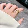 Anillo de metal hueco irregular de moda transfronteriza, diseño versátil femenino, anillo de dedo de comida simple de alta gama, venta al por mayor