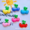Brillante Corazón Colorido Cereza Fruta Pasador Cuerda para el Cabello Pinza Agarrador Pegamento de Crema Funda para Teléfono Móvil Parche DIY Accesorios de Resina