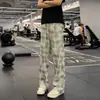 Pantalones blancos a cuadros estilo americano Cleanfit para hombre, pantalones de verano finos, holgados, de pierna recta, pantalones casuales deportivos para fitness