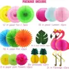 Gran oferta de bolas de nido de abeja tridimensionales con forma de flamenco, decoraciones para fiestas de playa de verano en Amazon, guirnalda colgante de nido de abeja.