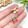 20 Frutas de Cereza de Aleación con Goteo de Aceite Accesorios de Joyería Colgante para Bolsos DIY Cadena para Teléfono Móvil Colgante para Pendientes