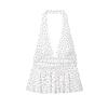 Atacado de Roupas Femininas Europeias e Americanas Transfronteiriças Aliexpress 2025 Outono Novo Za Regata Elegante Decorativa em Camadas com Gola Halter