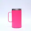 Taza aislada de acero inoxidable 304, taza de agua para oficina, taza de café portátil a prueba de fugas con asa, taza de color sólido de doble capa, hervidor