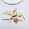 Accesorios para Pasadores de Pelo Chapados en Oro Punto Verde Accesorios de Joyería Planta Flor Accesorios para Ropa Broche Hecho a Mano