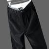 Pantalones de Invierno Gruesos de Gama Alta para Hombre Pana Sueltos Rectos Elásticos Casuales Modernos Combinables Pantalones de Hombre