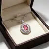 Collar Colgante Vintage de Zafiro Más Vendido Transfronterizo para Mujer, Joyería Ovalada de Circonita Multicapa Europea y Americana para la Noche