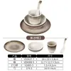 Conjunto de Quatro Peças de Louça de Melamina Estilo Chinês, Especialmente Projetado para Quartos Privados de Hotel, com Textura de Porcelana Falsa, Fácil de Limpar e Durável
