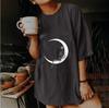 Outono 2025 Nova Camiseta Feminina Retrô Estampa de Caveira Solta Tamanho Grande Manga Curta Top Pulôver Roupa de Casal