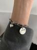 Pulseira Prateada 925 Retro Envelhecida para Mulheres, Simples Elegante, Estilo Frio Casal Ins Design de Nicho, Prata Tailandesa Melhor Amiga