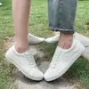 Zapatos Blancos Slip-On para Hombres, Adolescentes, Hombres y Mujeres, Zapatos de Suela Suave, Zapatos Casuales Perezosos, Modelos de Pareja, Todo Negro Comercio Exterior