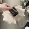 Pinza para el pelo de lazo con estampado de seda dulce estilo coreano, con un toque de alta gama, para coletas altas que no se desmoronan, accesorio para el cabello